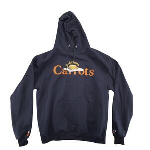 Carrots x Gudetama x Champion Hoodie Navy Blue Graphic Sweatshirt Size L